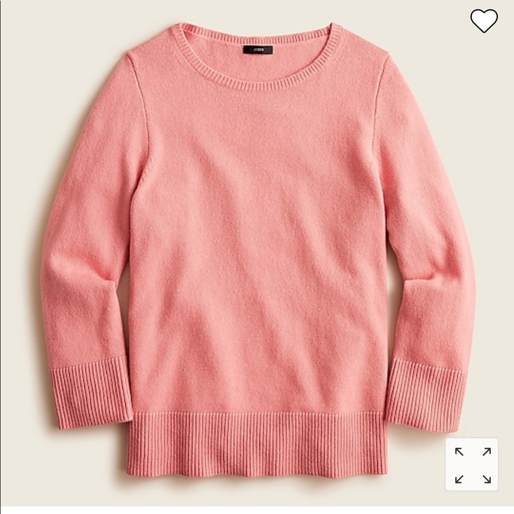J Crew BNWT super soft cashmere/wool oversized sweater, soft pink